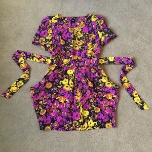 ASOS Purple and Yellow Floral Dress